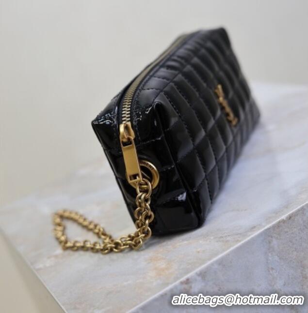 Best Grade Saint Laurent CASSANDRE MATELASSÉ CARRÉ Pouch on chain in Patent Leather 779649 Black 2026