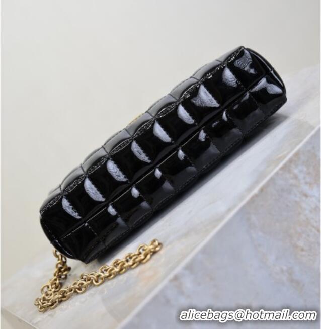 Best Grade Saint Laurent CASSANDRE MATELASSÉ CARRÉ Pouch on chain in Patent Leather 779649 Black 2026