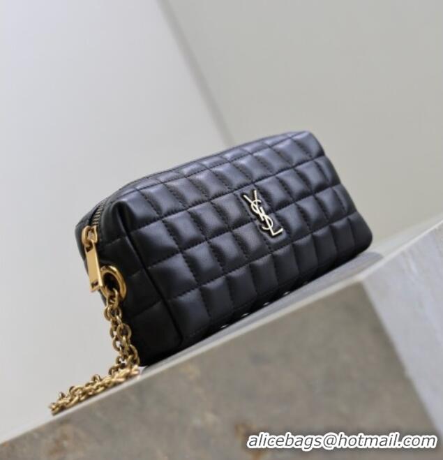 Inexpensive Saint Laurent CASSANDRE MATELASSÉ CARRÉ Pouch on chain in Lambskin 779649 Black 2026