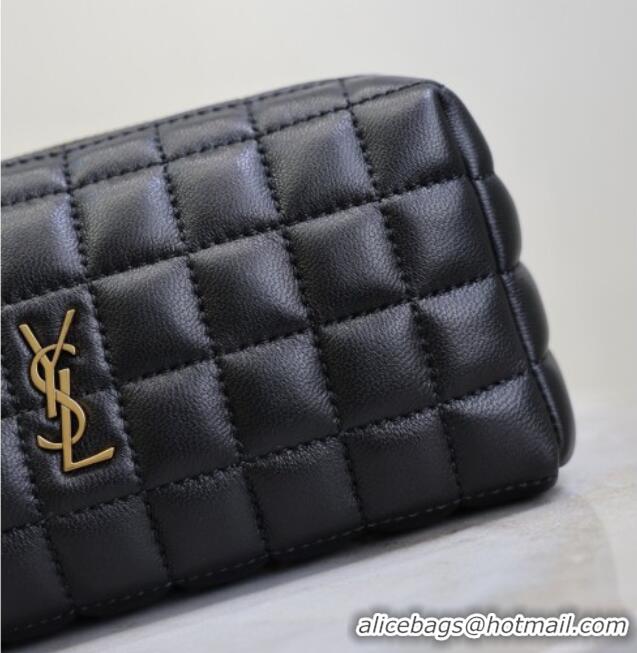 Inexpensive Saint Laurent CASSANDRE MATELASSÉ CARRÉ Pouch on chain in Lambskin 779649 Black 2026