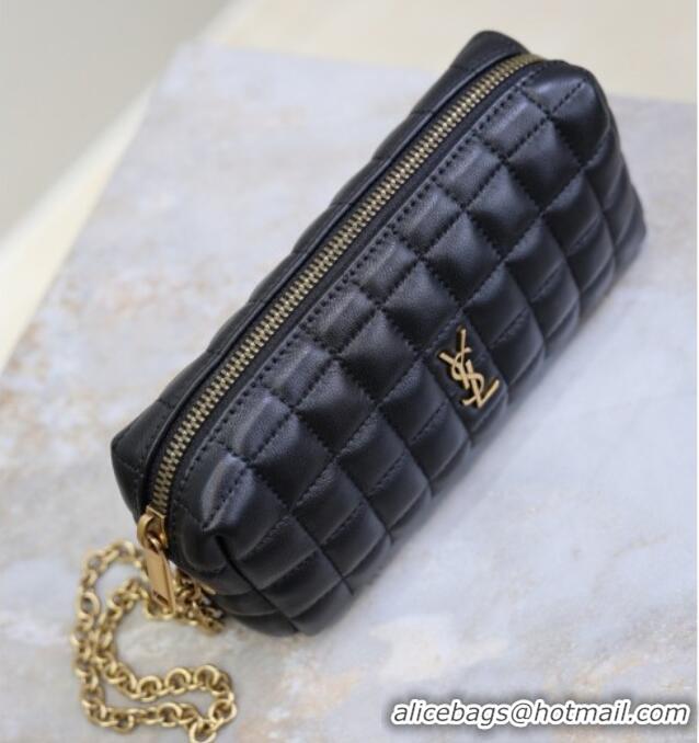 Inexpensive Saint Laurent CASSANDRE MATELASSÉ CARRÉ Pouch on chain in Lambskin 779649 Black 2026
