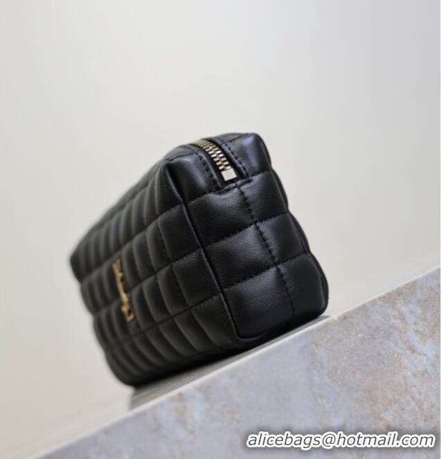 Inexpensive Saint Laurent CASSANDRE MATELASSÉ CARRÉ Pouch on chain in Lambskin 779649 Black 2026