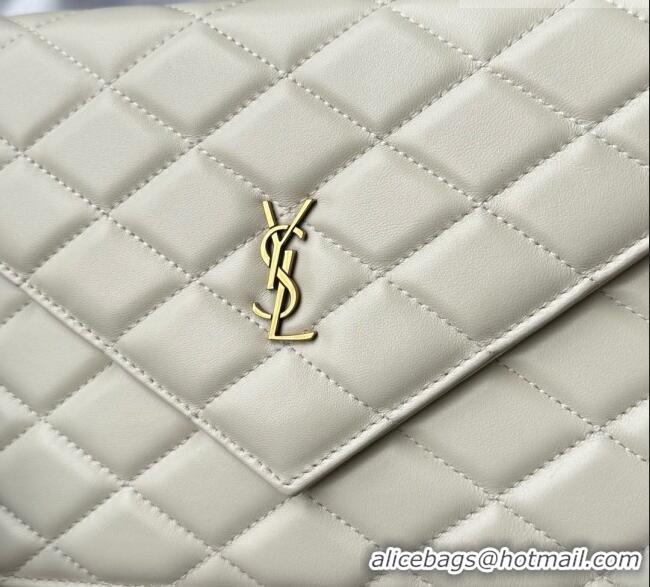 Good Quality Saint Laurent Uptown Pouch in Quilted Lambskin 565739 White 2026
