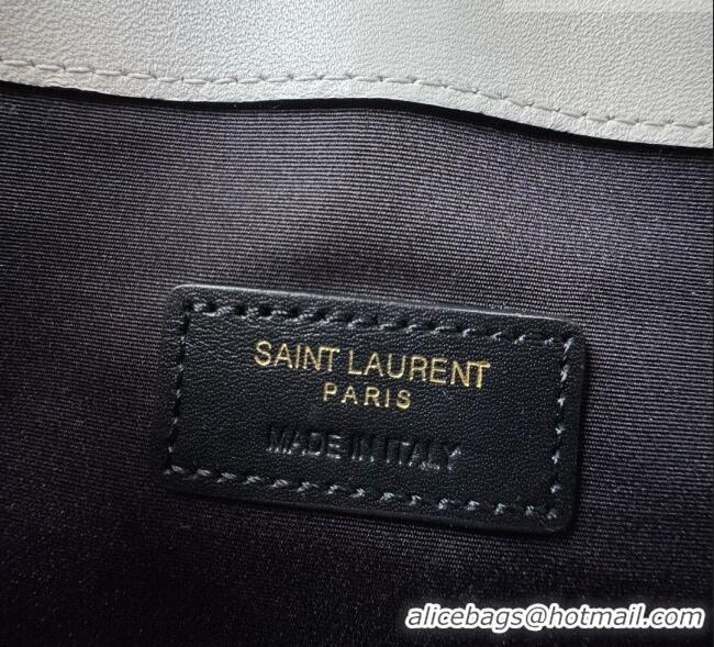 Good Quality Saint Laurent Uptown Pouch in Quilted Lambskin 565739 White 2026