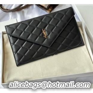 Good Looking Saint Laurent Uptown Pouch in Quilted Lambskin 565739 Black 2026