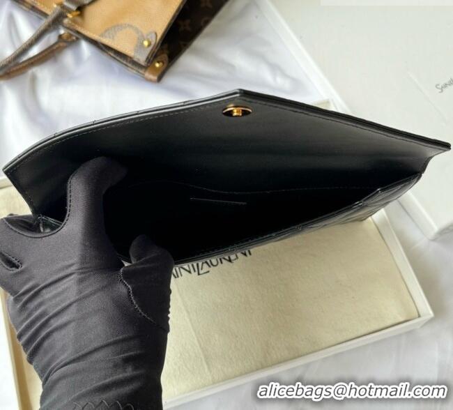 Good Looking Saint Laurent Uptown Pouch in Quilted Lambskin 565739 Black 2026