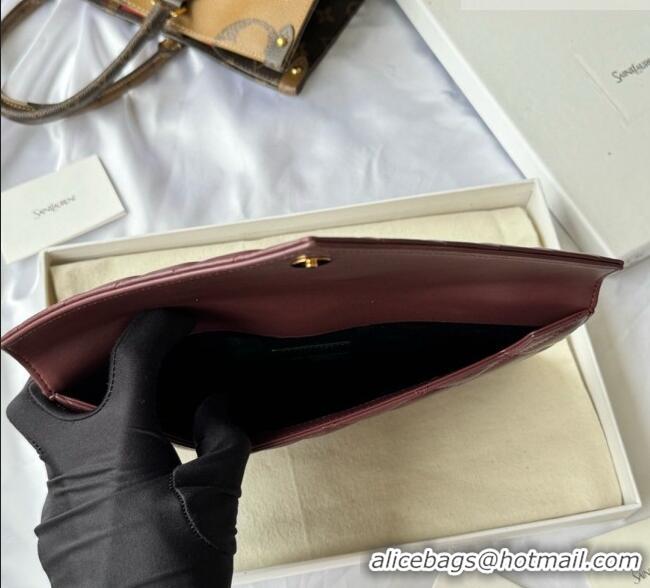Grade Design Saint Laurent Uptown Pouch in Quilted Lambskin 565739 Burgundy 2026