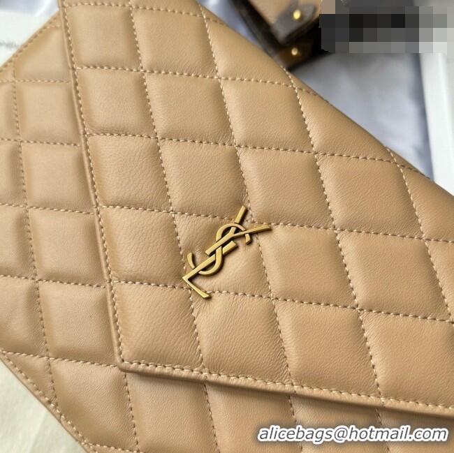 Unique Grade Saint Laurent Uptown Pouch in Quilted Lambskin 565739 Apricot 2026