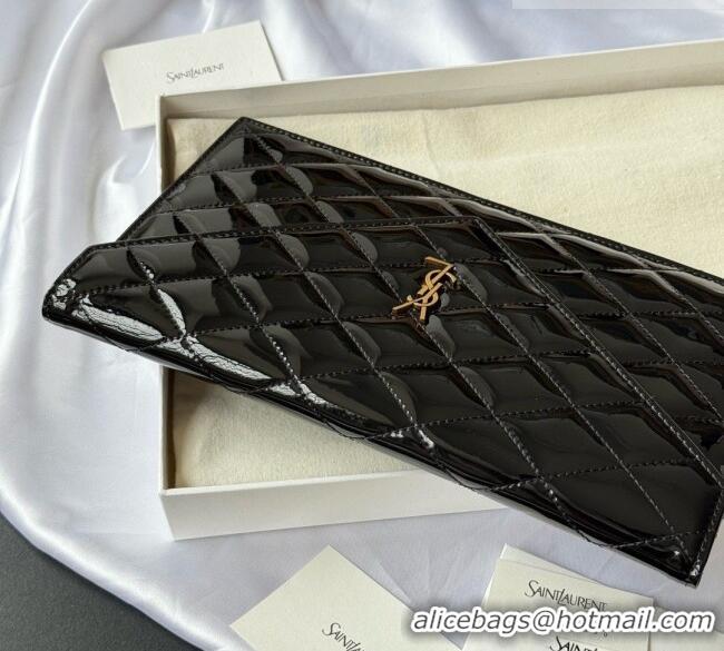 Reasonable Price Saint Laurent Uptown Pouch in Patent Leather 565739 Black 2026