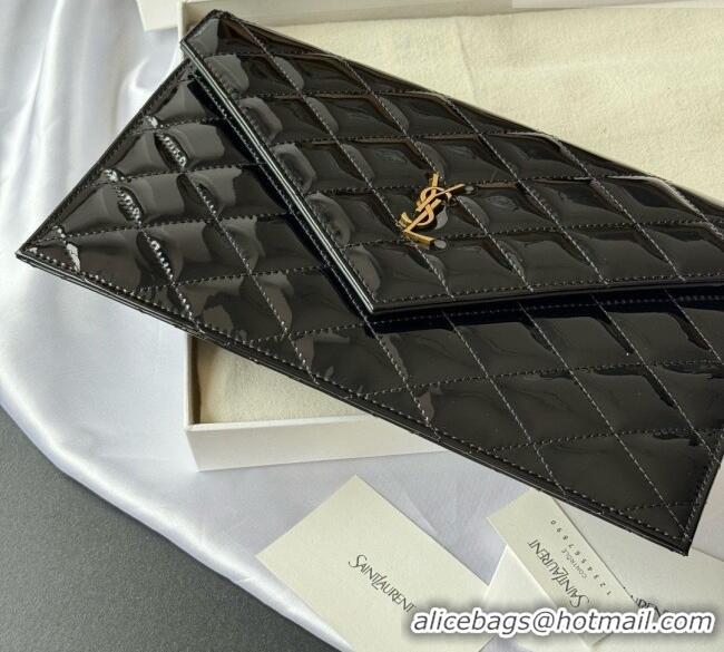 Reasonable Price Saint Laurent Uptown Pouch in Patent Leather 565739 Black 2026