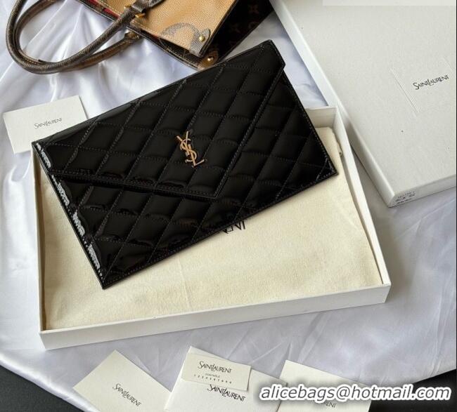 Reasonable Price Saint Laurent Uptown Pouch in Patent Leather 565739 Black 2026