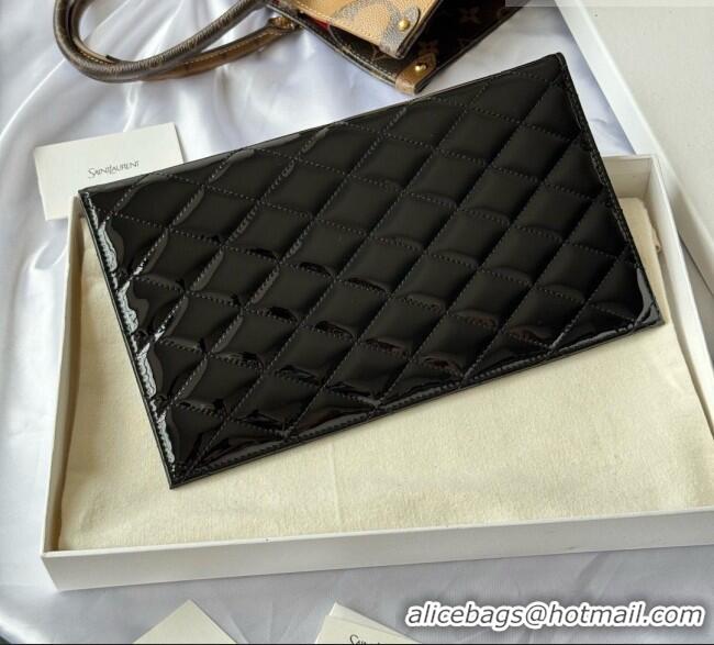 Reasonable Price Saint Laurent Uptown Pouch in Patent Leather 565739 Black 2026