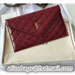 Good Taste Saint Laurent Uptown Pouch in Patent Leather 565739 Burgundy 2026