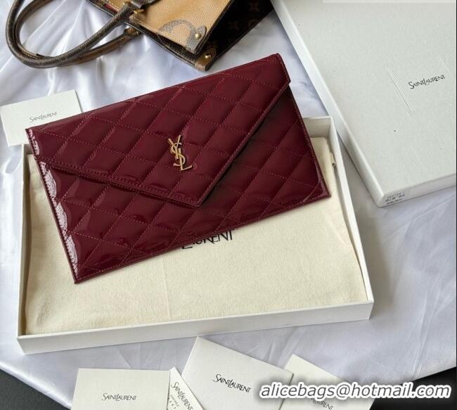 Good Taste Saint Laurent Uptown Pouch in Patent Leather 565739 Burgundy 2026