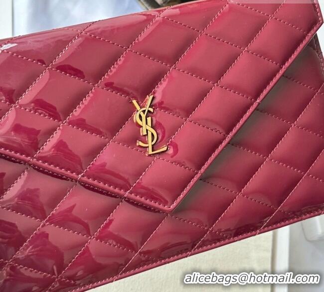 Good Taste Saint Laurent Uptown Pouch in Patent Leather 565739 Burgundy 2026