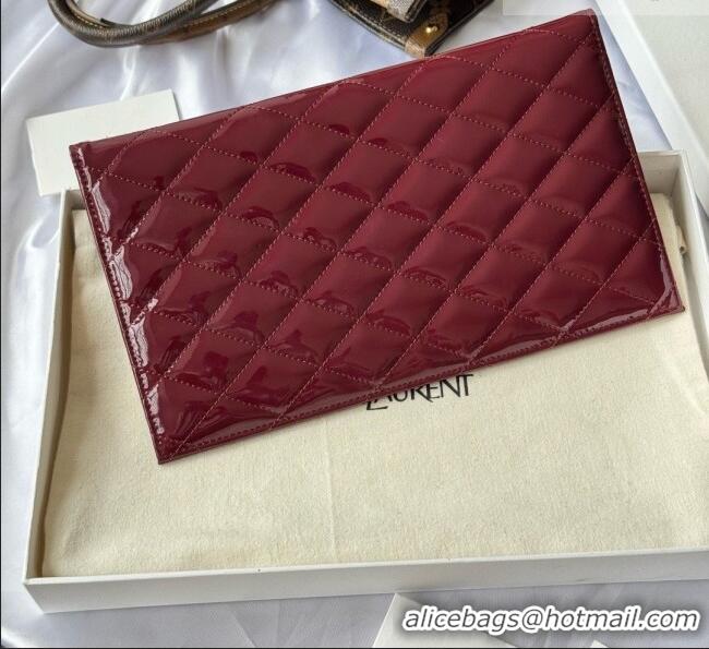 Good Taste Saint Laurent Uptown Pouch in Patent Leather 565739 Burgundy 2026