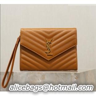Promotional Saint Laurent CASSANDRE MATELASSÉ Flap Pouch in Grain De Poudre Leather 617662 Brown 2026
