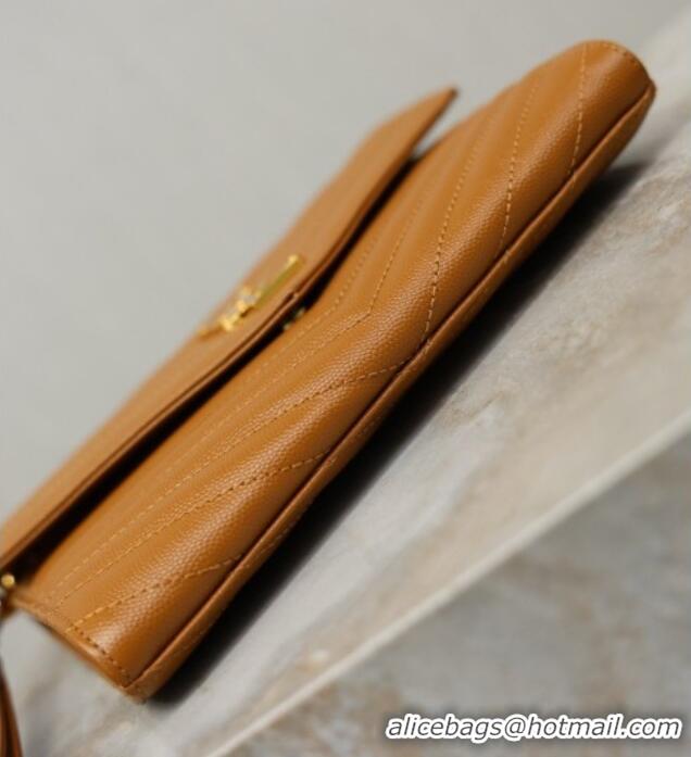 Promotional Saint Laurent CASSANDRE MATELASSÉ Flap Pouch in Grain De Poudre Leather 617662 Brown 2026
