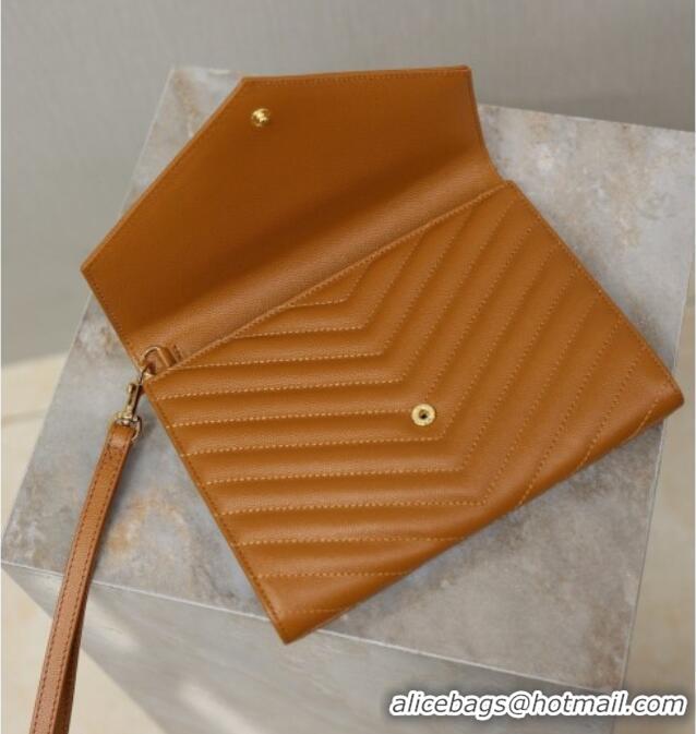Promotional Saint Laurent CASSANDRE MATELASSÉ Flap Pouch in Grain De Poudre Leather 617662 Brown 2026