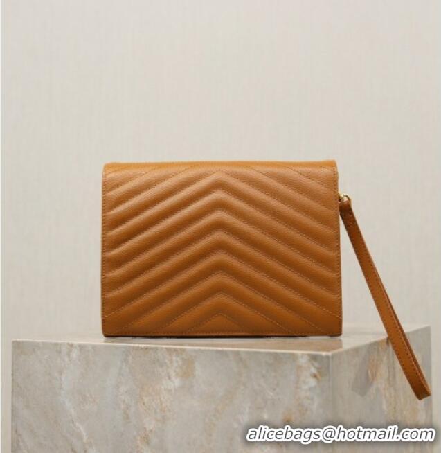 Promotional Saint Laurent CASSANDRE MATELASSÉ Flap Pouch in Grain De Poudre Leather 617662 Brown 2026
