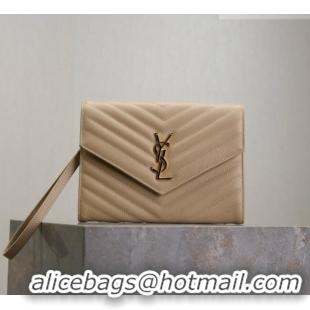 Best Price Saint Laurent CASSANDRE MATELASSÉ Flap Pouch in Grain De Poudre Leather 617662 Beige 2026