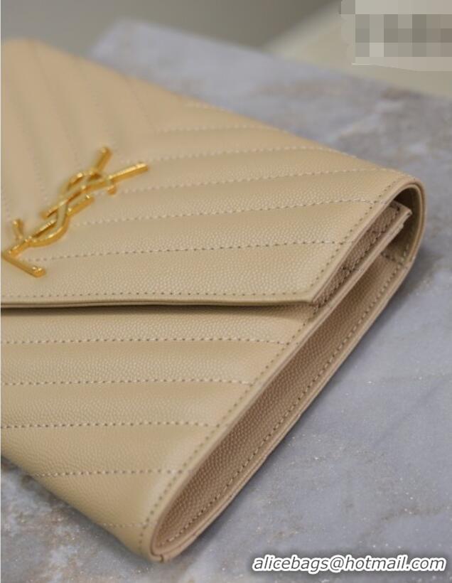Best Price Saint Laurent CASSANDRE MATELASSÉ Flap Pouch in Grain De Poudre Leather 617662 Beige 2026