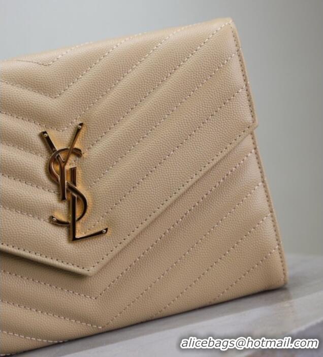 Best Price Saint Laurent CASSANDRE MATELASSÉ Flap Pouch in Grain De Poudre Leather 617662 Beige 2026
