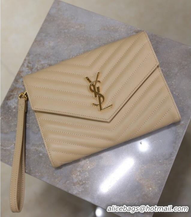 Best Price Saint Laurent CASSANDRE MATELASSÉ Flap Pouch in Grain De Poudre Leather 617662 Beige 2026