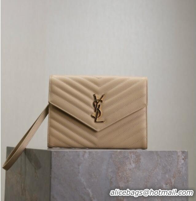 Best Price Saint Laurent CASSANDRE MATELASSÉ Flap Pouch in Grain De Poudre Leather 617662 Beige 2026