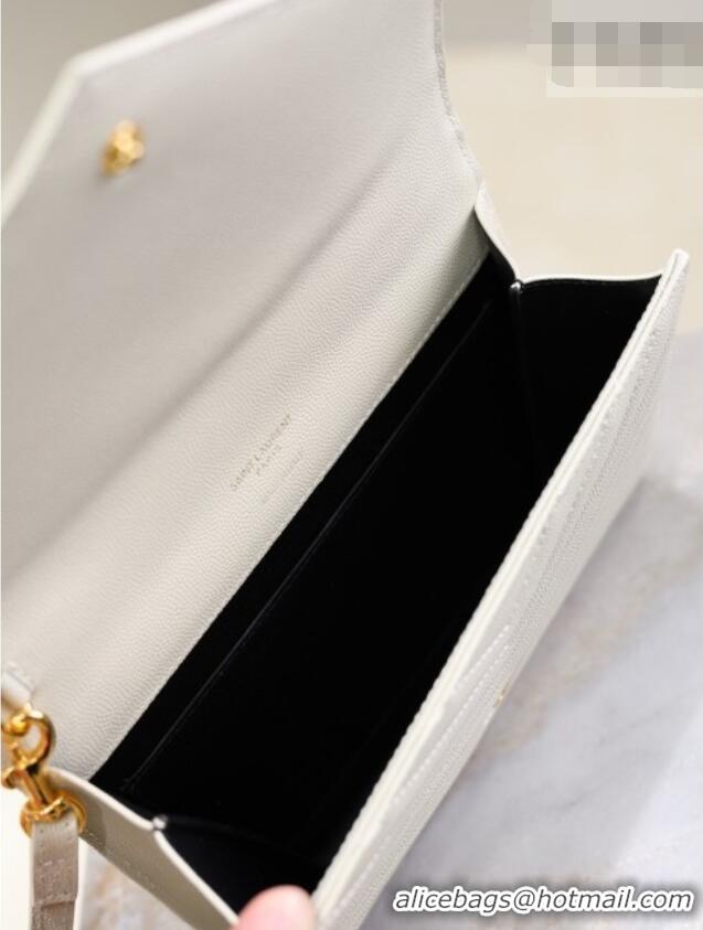 Grade Quality Saint Laurent CASSANDRE MATELASSÉ Flap Pouch in Grain De Poudre Leather 617662 White 2026
