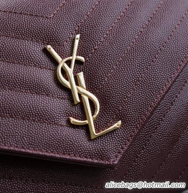 Low Cost Saint Laurent CASSANDRE MATELASSÉ Flap Pouch in Grain De Poudre Leather 617662 Burgundy 2026