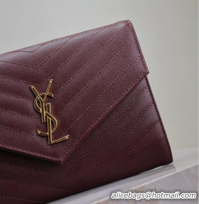 Low Cost Saint Laurent CASSANDRE MATELASSÉ Flap Pouch in Grain De Poudre Leather 617662 Burgundy 2026