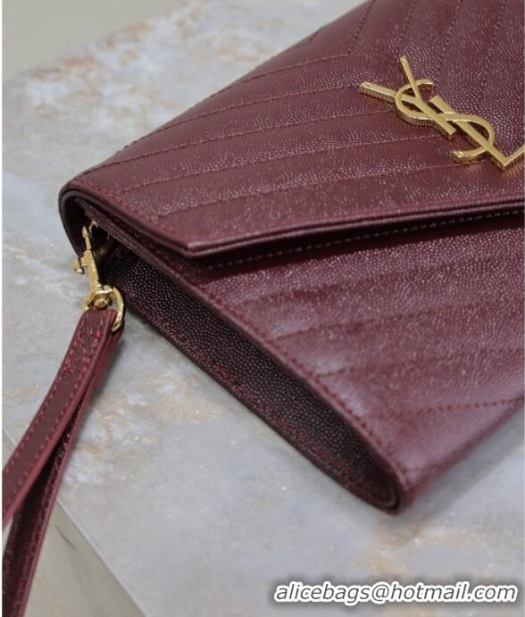 Low Cost Saint Laurent CASSANDRE MATELASSÉ Flap Pouch in Grain De Poudre Leather 617662 Burgundy 2026