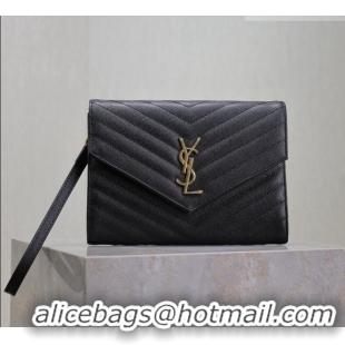 Market Sells Saint Laurent CASSANDRE MATELASSÉ Flap Pouch in Grain De Poudre Leather 617662 Black 2026