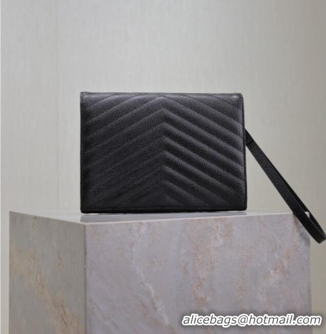 Market Sells Saint Laurent CASSANDRE MATELASSÉ Flap Pouch in Grain De Poudre Leather 617662 Black 2026