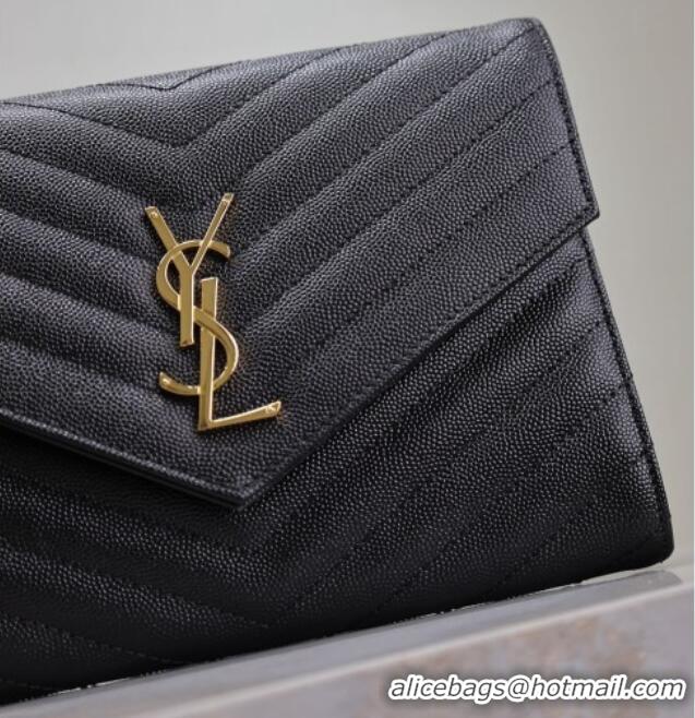 Market Sells Saint Laurent CASSANDRE MATELASSÉ Flap Pouch in Grain De Poudre Leather 617662 Black 2026