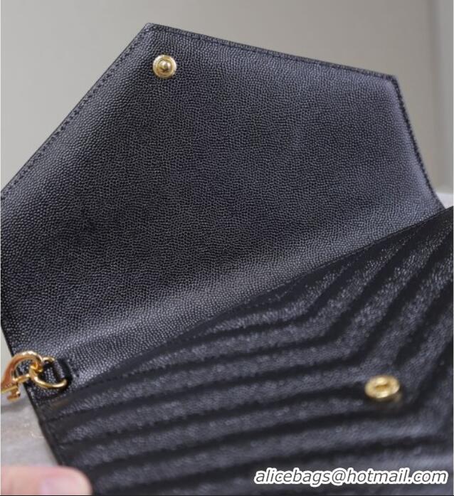 Market Sells Saint Laurent CASSANDRE MATELASSÉ Flap Pouch in Grain De Poudre Leather 617662 Black 2026