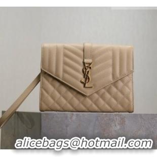 Best Quality Saint Laurent CASSANDRE MATELASSÉ Flap Pouch in Beige Grain De Poudre Leather 617662 2026
