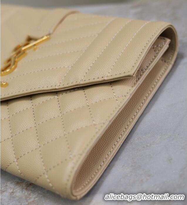 Best Quality Saint Laurent CASSANDRE MATELASSÉ Flap Pouch in Beige Grain De Poudre Leather 617662 2026