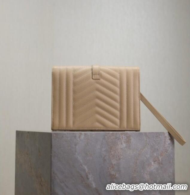 Best Quality Saint Laurent CASSANDRE MATELASSÉ Flap Pouch in Beige Grain De Poudre Leather 617662 2026