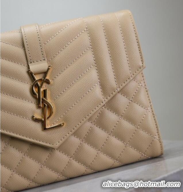 Best Quality Saint Laurent CASSANDRE MATELASSÉ Flap Pouch in Beige Grain De Poudre Leather 617662 2026