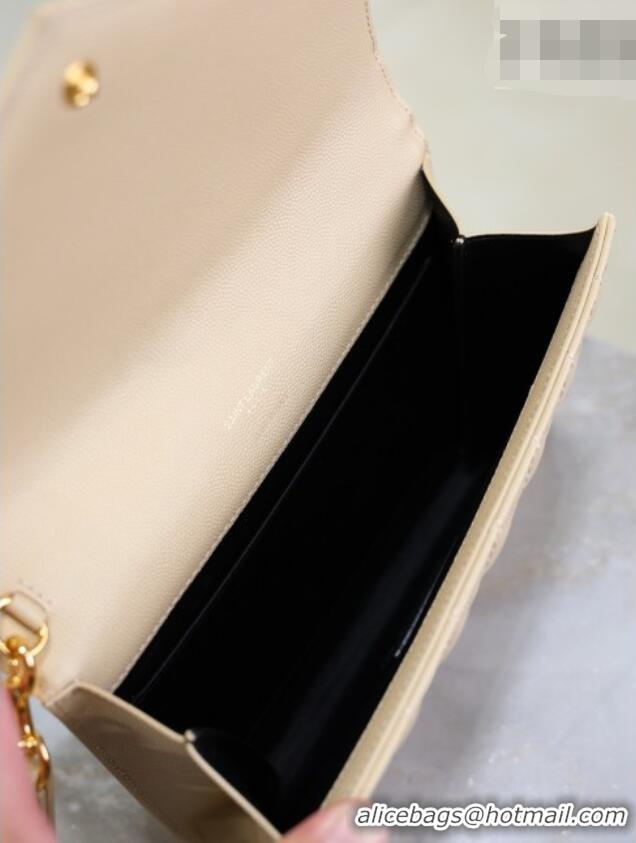 Best Quality Saint Laurent CASSANDRE MATELASSÉ Flap Pouch in Beige Grain De Poudre Leather 617662 2026