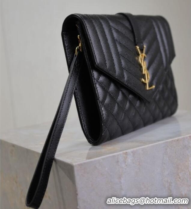 Best Product Saint Laurent CASSANDRE MATELASSÉ Flap Pouch in Black Grain De Poudre Leather 617662 2026