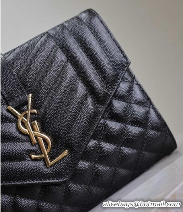 Best Product Saint Laurent CASSANDRE MATELASSÉ Flap Pouch in Black Grain De Poudre Leather 617662 2026