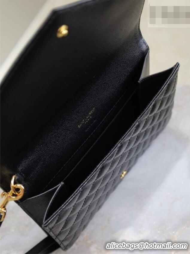 Best Product Saint Laurent CASSANDRE MATELASSÉ Flap Pouch in Black Grain De Poudre Leather 617662 2026