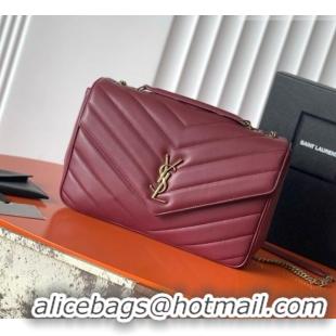Top Grade Saint Laurent LOULOU Large in MATELASSÉ Lambskin 803541 Burgundy 2026