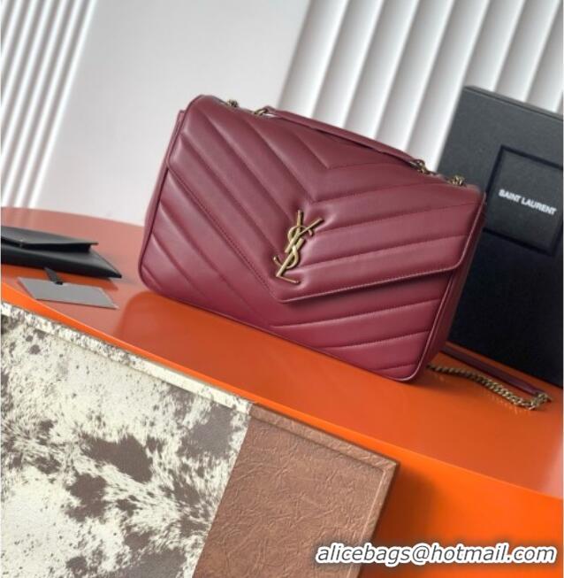 Top Grade Saint Laurent LOULOU Large in MATELASSÉ Lambskin 803541 Burgundy 2026