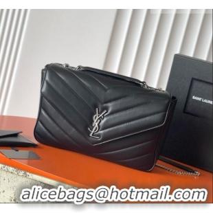 Modern Classic Saint Laurent LOULOU Large in MATELASSÉ Lambskin 803541 Black/Silver 2026