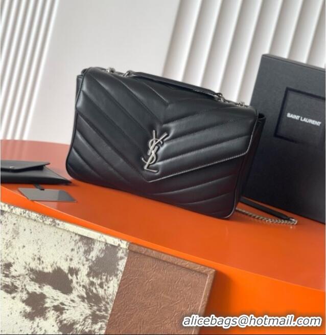 Modern Classic Saint Laurent LOULOU Large in MATELASSÉ Lambskin 803541 Black/Silver 2026