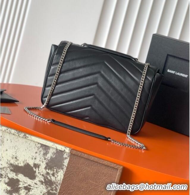 Modern Classic Saint Laurent LOULOU Large in MATELASSÉ Lambskin 803541 Black/Silver 2026